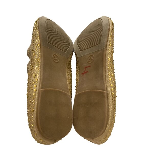 Mossimo women's Size 6.5 Gold Rhinestone Ballet Flats shoes - Picture 7 of 9